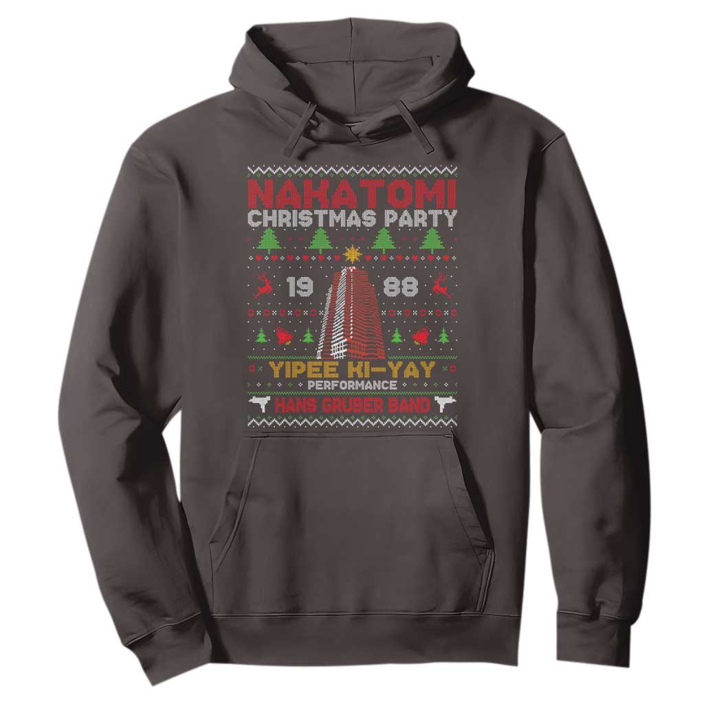 Christmas Nakatomi Hoodie Yipee Ki-Yay Performance Hans Grubrer Band TS09 Dark Chocolate Print Your Wear