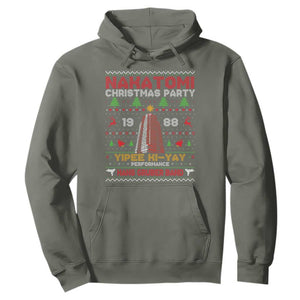 Christmas Nakatomi Hoodie Yipee Ki-Yay Performance Hans Grubrer Band TS09 Military Green Print Your Wear
