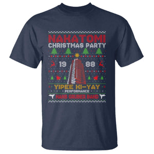 Christmas Nakatomi T Shirt Yipee Ki-Yay Performance Hans Grubrer Band TS09 Navy Print Your Wear
