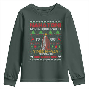 Christmas Nakatomi Youth Sweatshirt Yipee Ki-Yay Performance Hans Grubrer Band TS09 Dark Forest Green Print Your Wear