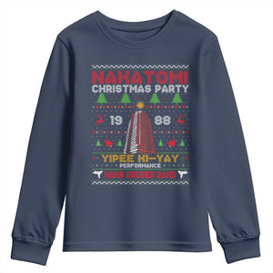 Christmas Nakatomi Youth Sweatshirt Yipee Ki-Yay Performance Hans Grubrer Band TS09 Navy Print Your Wear