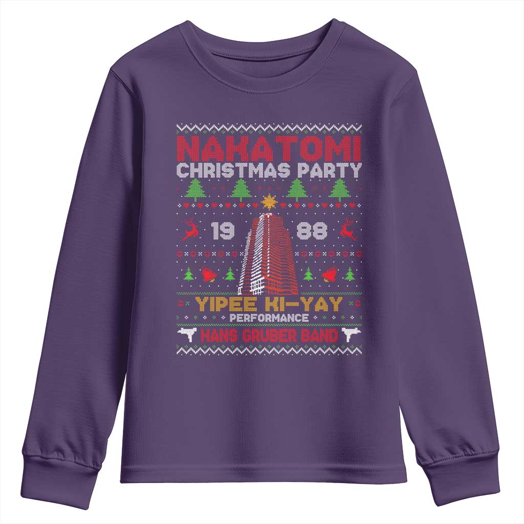 Christmas Nakatomi Youth Sweatshirt Yipee Ki-Yay Performance Hans Grubrer Band TS09 Purple Print Your Wear