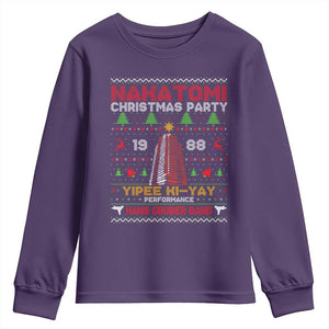 Christmas Nakatomi Youth Sweatshirt Yipee Ki-Yay Performance Hans Grubrer Band TS09 Purple Print Your Wear