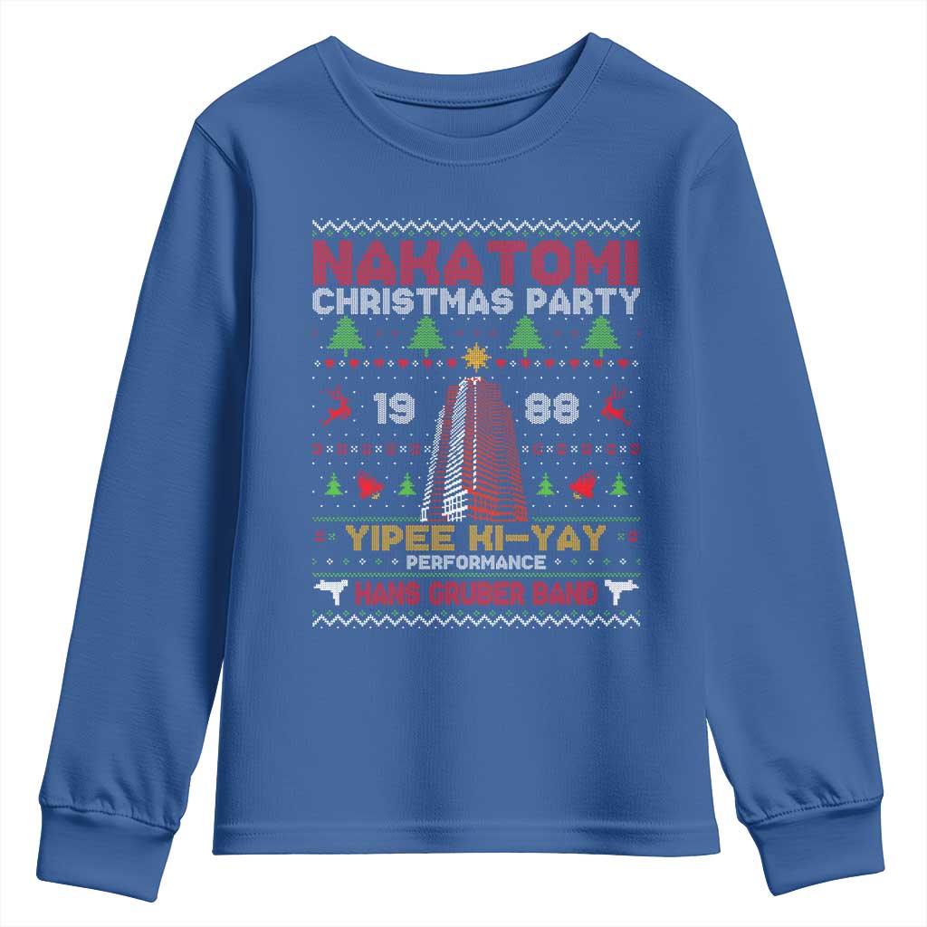 Christmas Nakatomi Youth Sweatshirt Yipee Ki-Yay Performance Hans Grubrer Band TS09 Royal Blue Print Your Wear