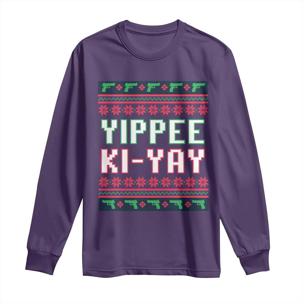 Funny Christmas Nakatomi Plaza Yipee Ki-Yay Long Sleeve Shirt TS09 Purple Print Your Wear