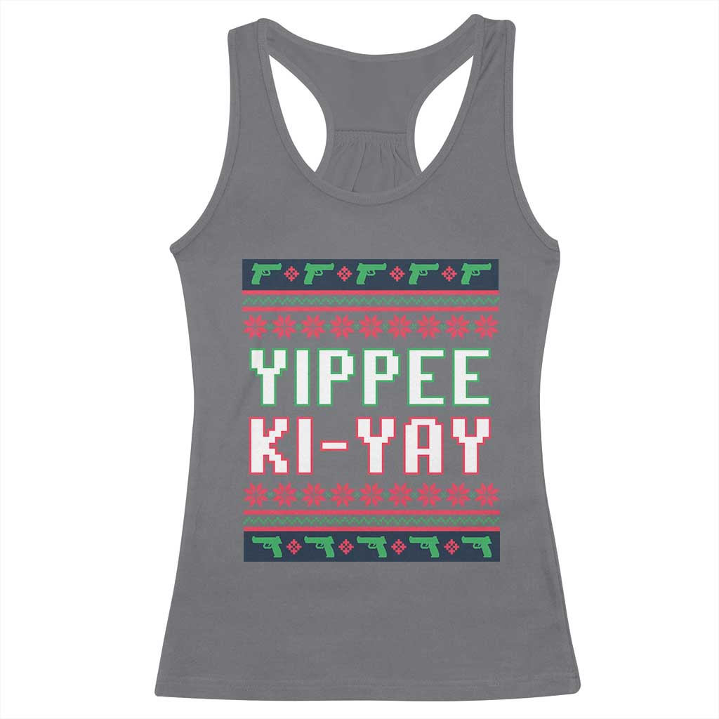 Funny Christmas Nakatomi Plaza Yipee Ki-Yay Racerback Tank Top TS09 Charcoal Print Your Wear