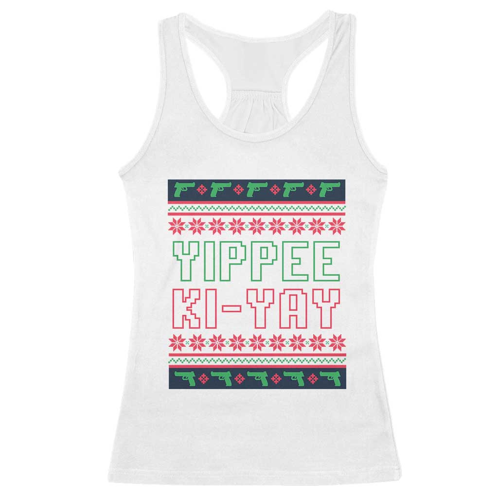 Funny Christmas Nakatomi Plaza Yipee Ki-Yay Racerback Tank Top TS09 White Print Your Wear
