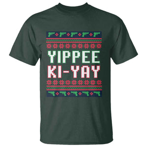 Funny Christmas Nakatomi Plaza Yipee Ki-Yay T Shirt TS09 Dark Forest Green Print Your Wear