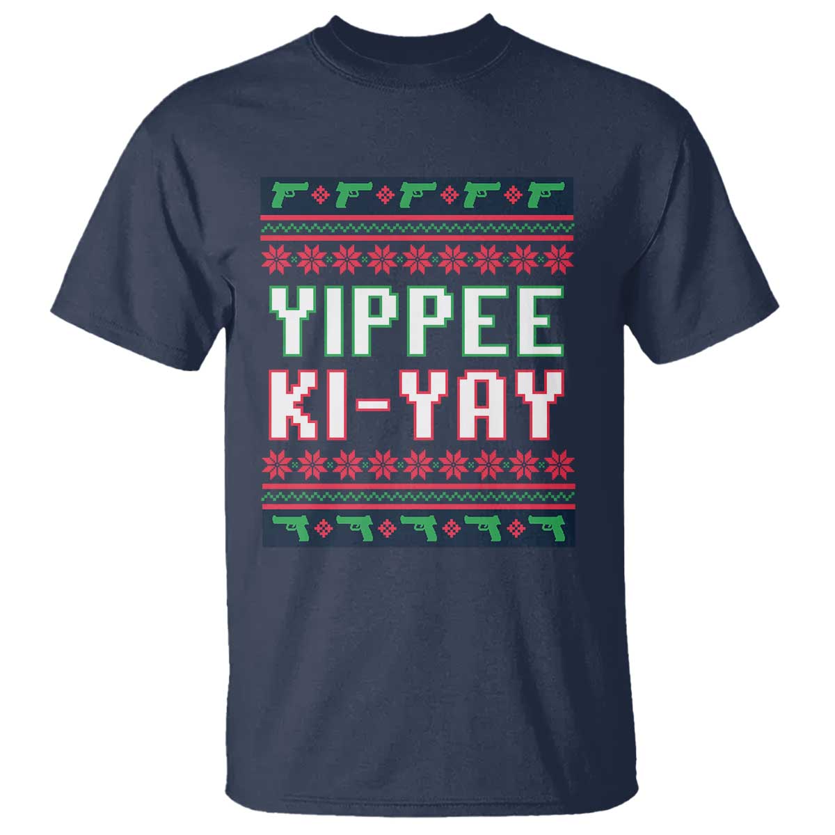 Funny Christmas Nakatomi Plaza Yipee Ki-Yay T Shirt TS09 Navy Print Your Wear