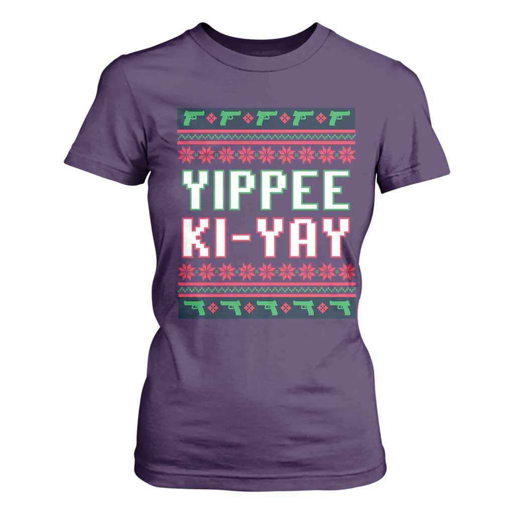 Funny Christmas Nakatomi Plaza Yipee Ki-Yay T Shirt For Women TS09 Purple Print Your Wear