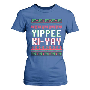 Funny Christmas Nakatomi Plaza Yipee Ki-Yay T Shirt For Women TS09 Royal Blue Print Your Wear