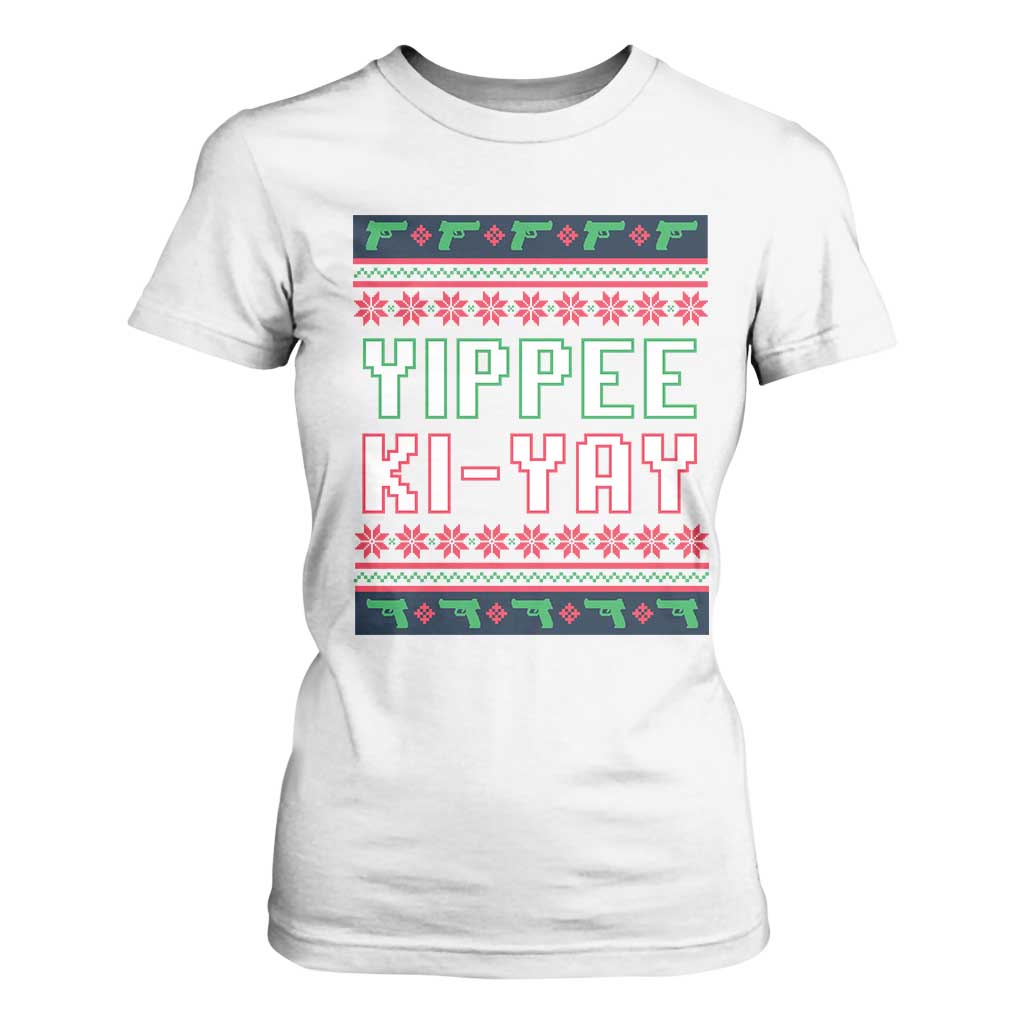 Funny Christmas Nakatomi Plaza Yipee Ki-Yay T Shirt For Women TS09 White Print Your Wear