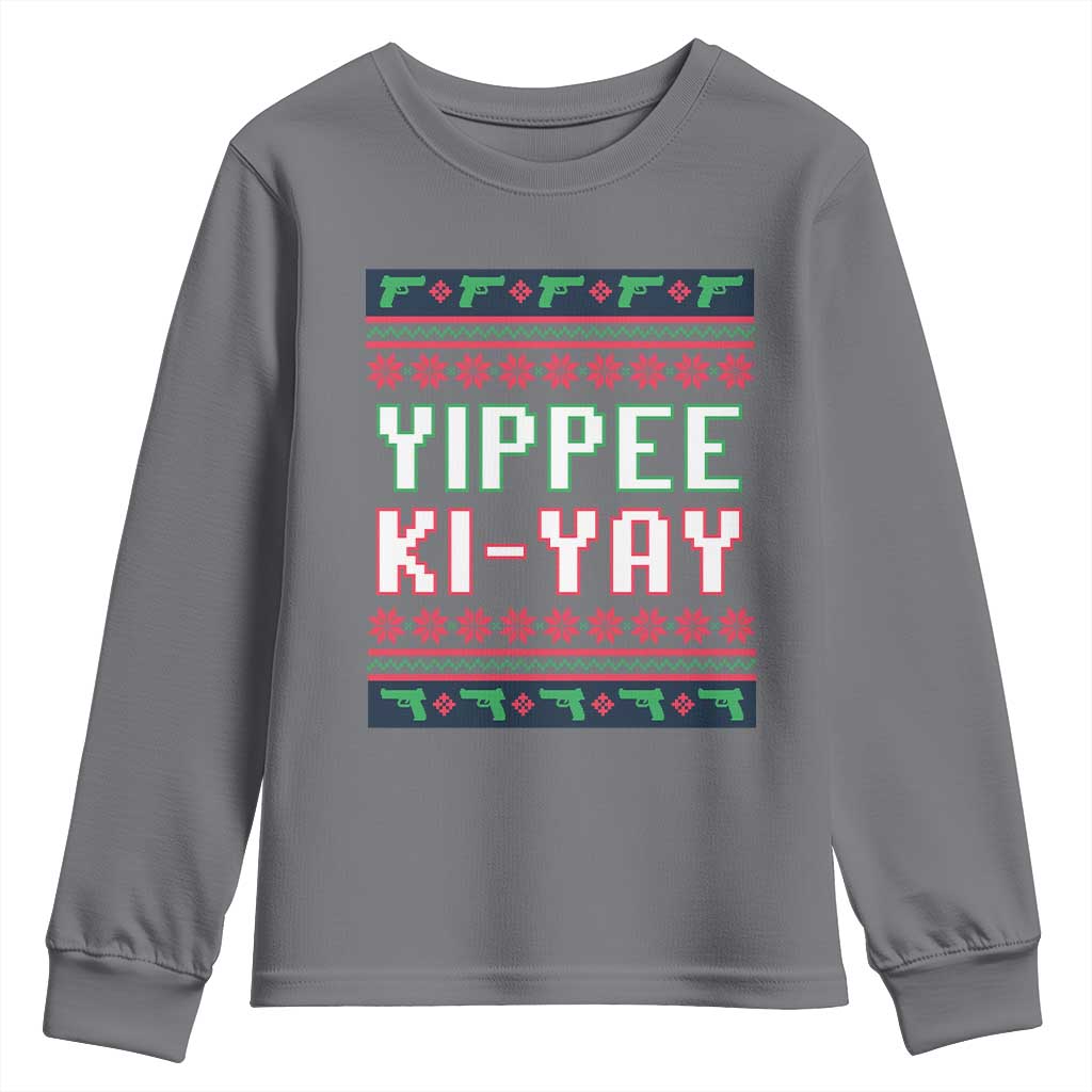 Funny Christmas Nakatomi Plaza Yipee Ki-Yay Youth Sweatshirt TS09 Charcoal Print Your Wear