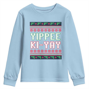 Funny Christmas Nakatomi Plaza Yipee Ki-Yay Youth Sweatshirt TS09 Light Blue Print Your Wear