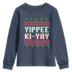 Funny Christmas Nakatomi Plaza Yipee Ki-Yay Youth Sweatshirt TS09 Navy Print Your Wear