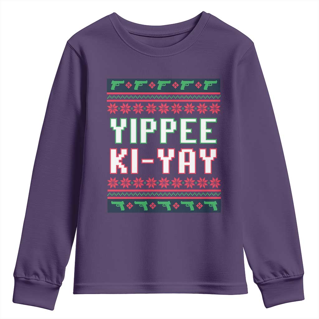 Funny Christmas Nakatomi Plaza Yipee Ki-Yay Youth Sweatshirt TS09 Purple Print Your Wear