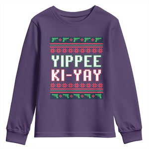 Funny Christmas Nakatomi Plaza Yipee Ki-Yay Youth Sweatshirt TS09 Purple Print Your Wear