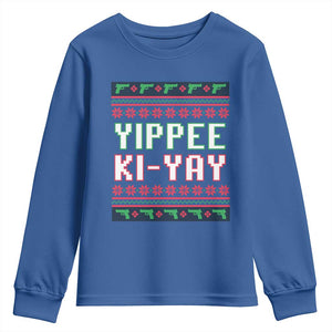 Funny Christmas Nakatomi Plaza Yipee Ki-Yay Youth Sweatshirt TS09 Royal Blue Print Your Wear