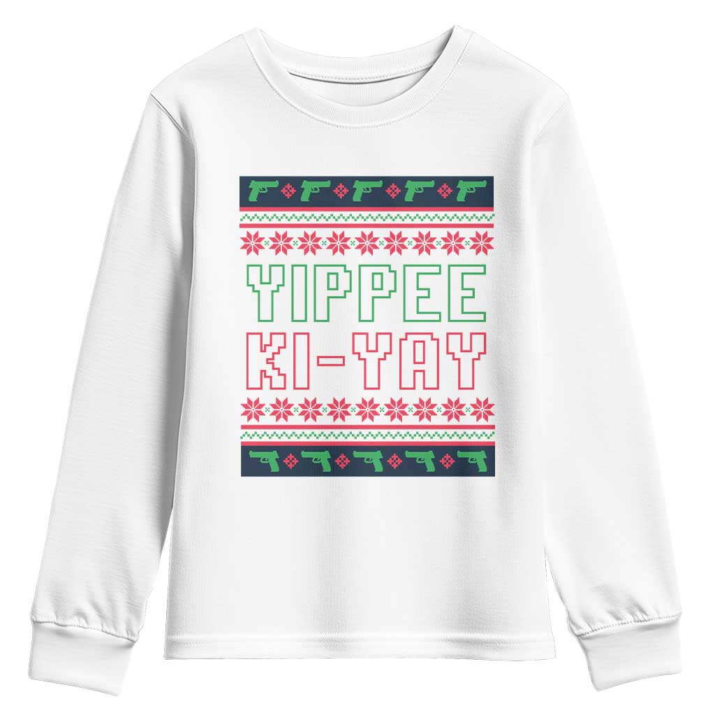 Funny Christmas Nakatomi Plaza Yipee Ki-Yay Youth Sweatshirt TS09 White Print Your Wear