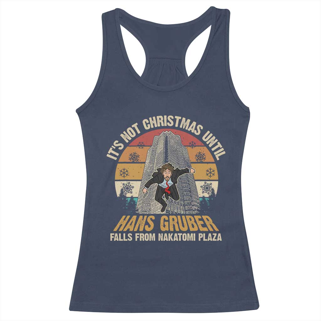 Funny Nakatomi Plaza Racerback Tank Top It's Not Christmas Until Hans Gruber Falls TS09 Navy Print Your Wear