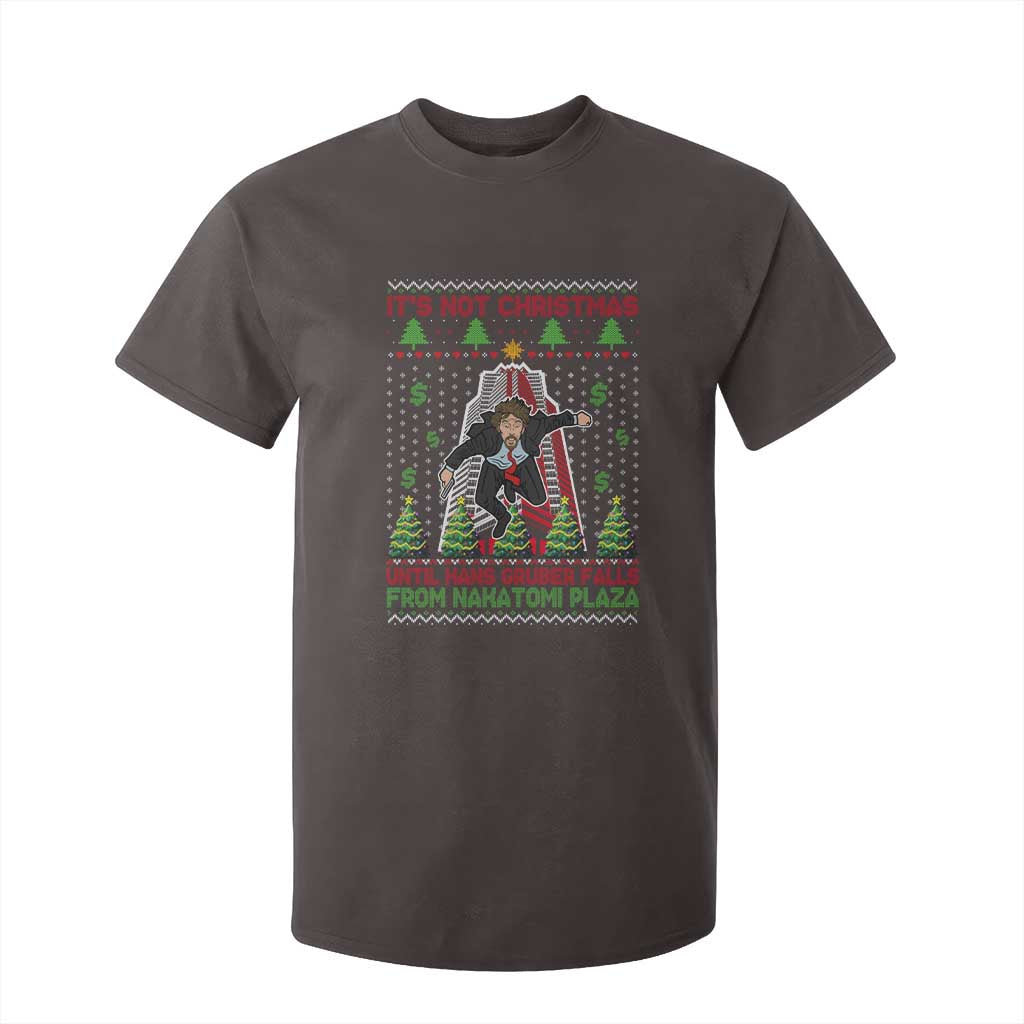 Xmas Nakatomi Plaza T Shirt For Kid It's Not Christmas Until Hans Gruber Falls TS09 Dark Chocolate Print Your Wear