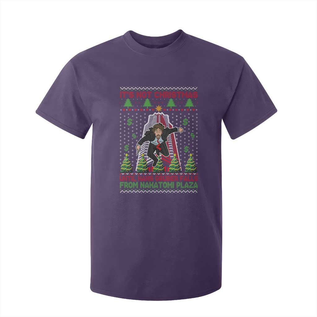 Xmas Nakatomi Plaza T Shirt For Kid It's Not Christmas Until Hans Gruber Falls TS09 Purple Print Your Wear
