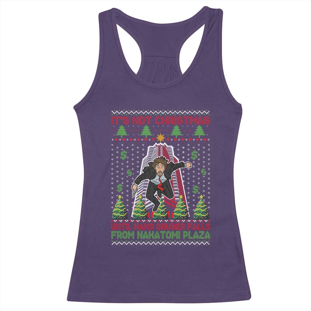 Xmas Nakatomi Plaza Racerback Tank Top It's Not Christmas Until Hans Gruber Falls TS09 Purple Print Your Wear