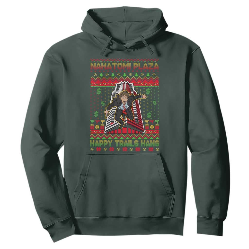 Christmas Nakatomi Plaza 1988 Hoodie Happy Trails Hans TS09 Dark Forest Green Print Your Wear