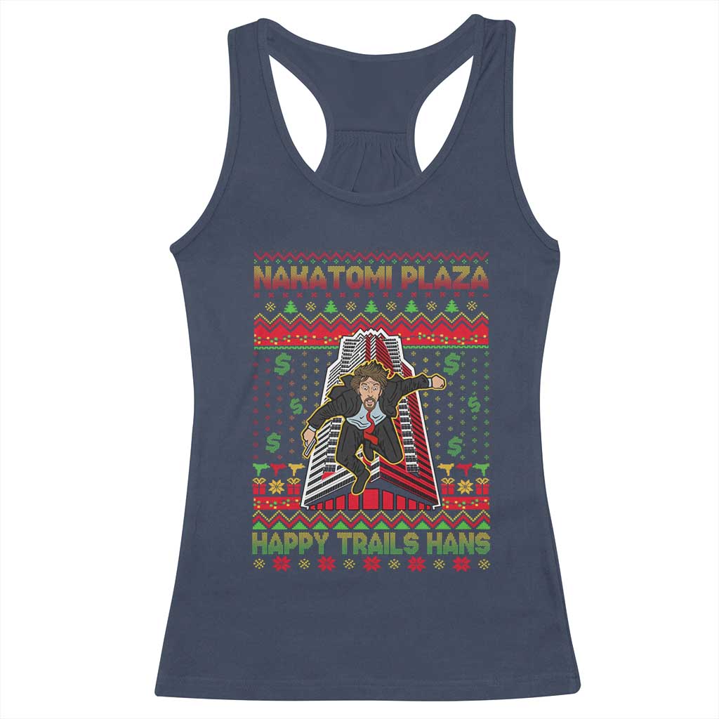 Christmas Nakatomi Plaza 1988 Racerback Tank Top Happy Trails Hans TS09 Navy Print Your Wear