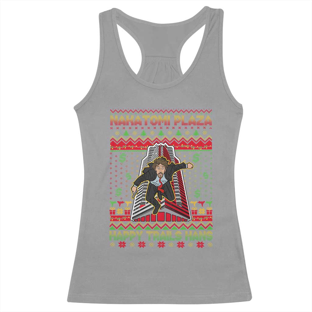 Christmas Nakatomi Plaza 1988 Racerback Tank Top Happy Trails Hans TS09 Sport Gray Print Your Wear