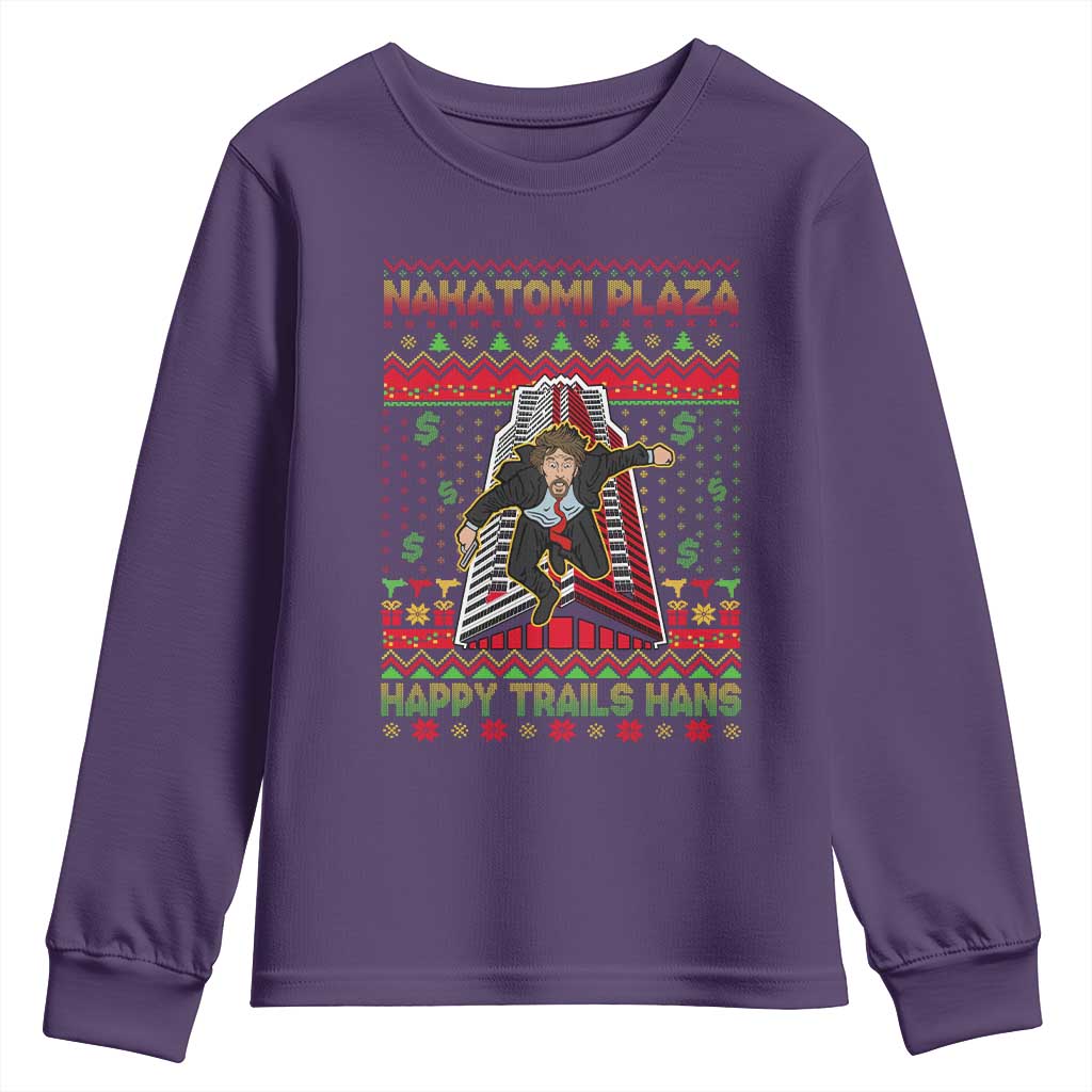 Christmas Nakatomi Plaza 1988 Youth Sweatshirt Happy Trails Hans TS09 Purple Print Your Wear