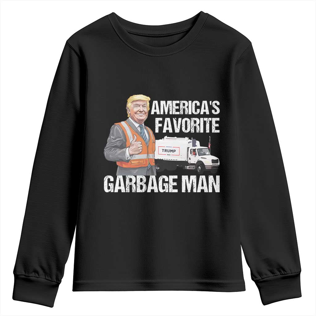 Trump 2024 Youth Sweatshirt America's Favorite Garbage Man TS09 Black Print Your Wear