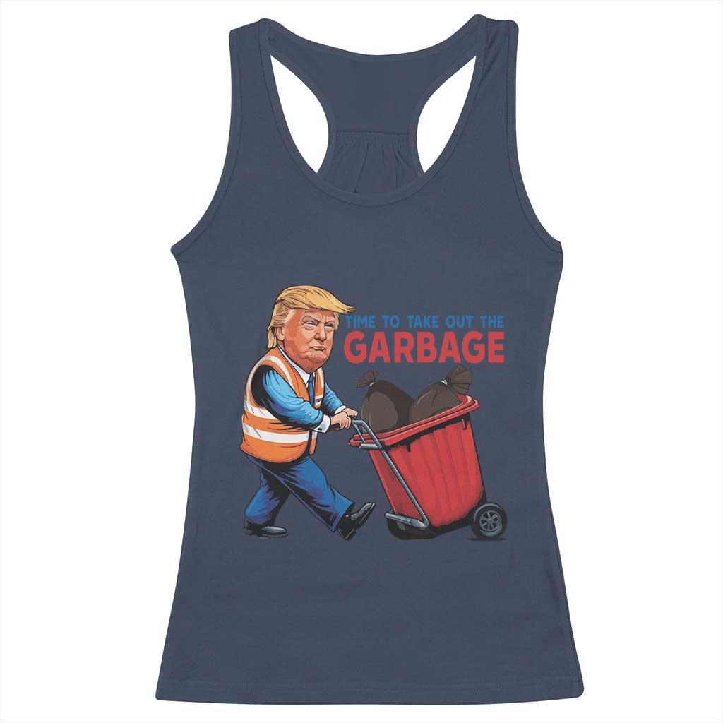 Trump 2024 Racerback Tank Top Time To Take Out The Garbage TS09 Navy Print Your Wear