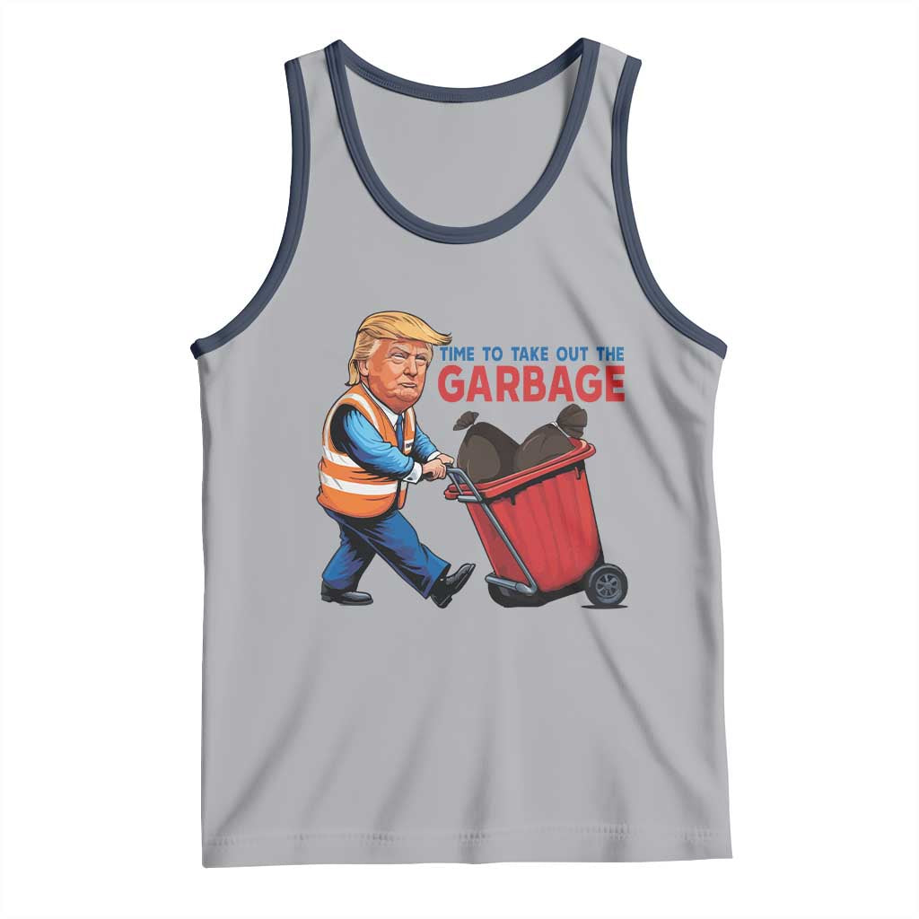 Trump 2024 Tank Top Time To Take Out The Garbage TS09 Athletic Heather Navy Print Your Wear