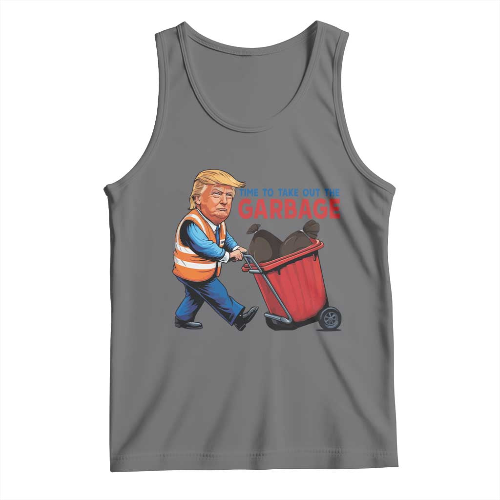 Trump 2024 Tank Top Time To Take Out The Garbage TS09 Black Heather Print Your Wear