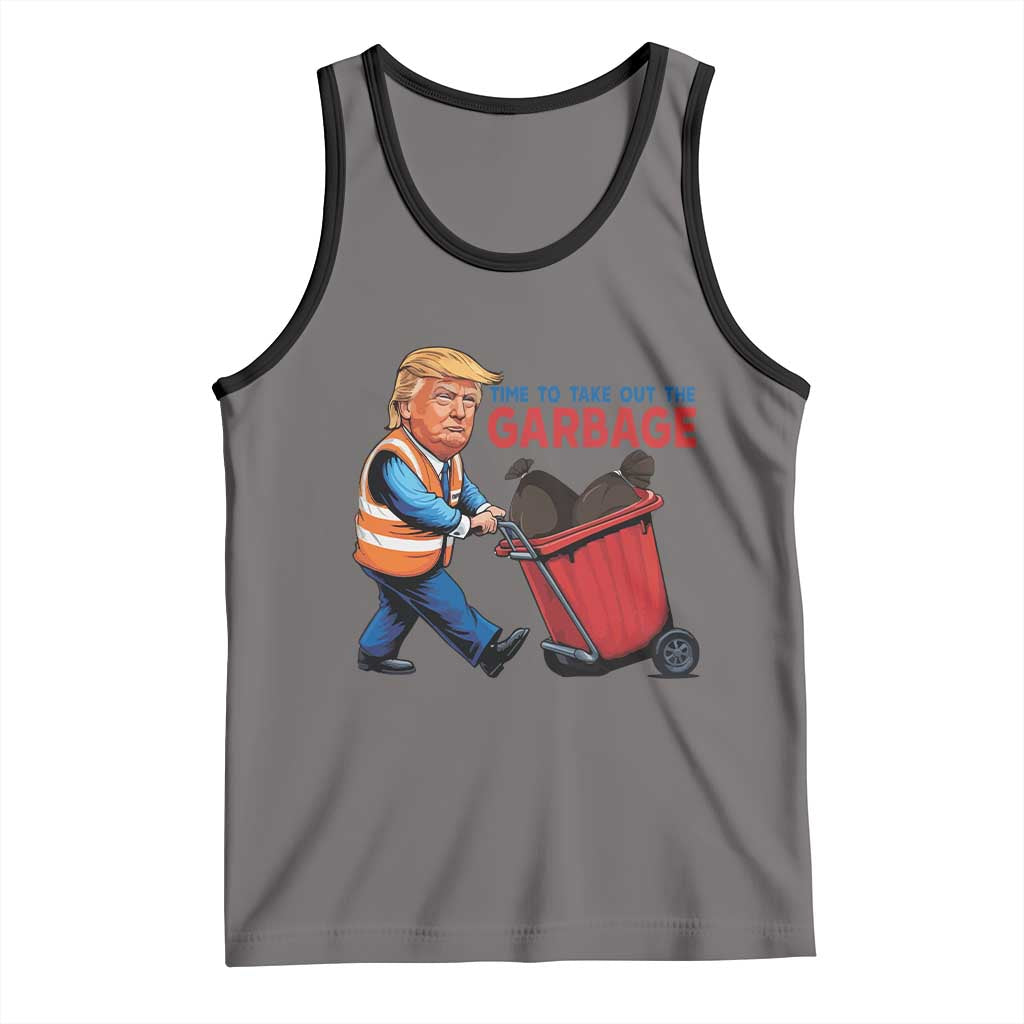 Trump 2024 Tank Top Time To Take Out The Garbage TS09 Deep Heather Black Print Your Wear