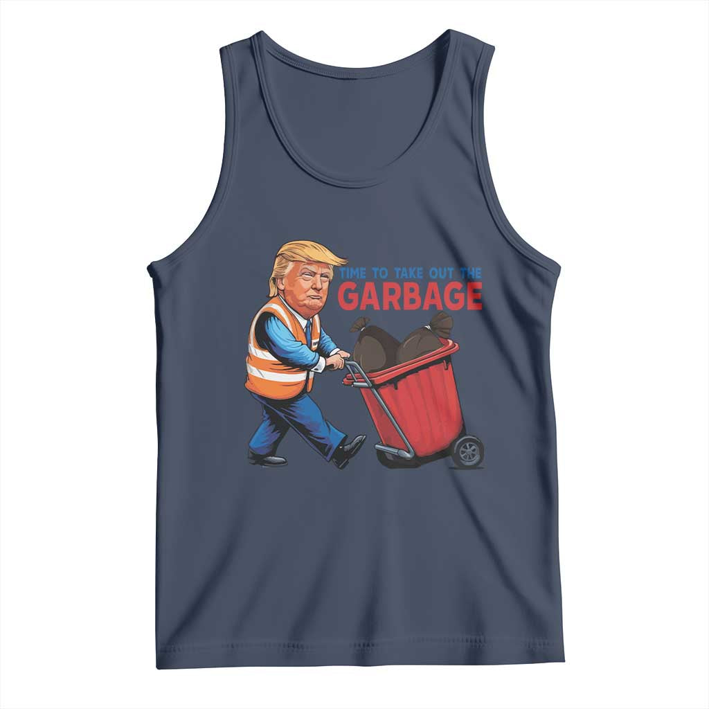 Trump 2024 Tank Top Time To Take Out The Garbage TS09 Navy Print Your Wear