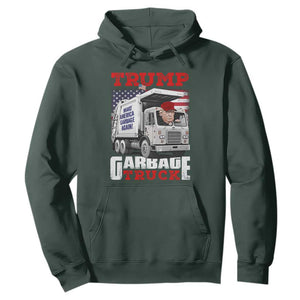Trump 2024 Hoodie Trump Garbage Truck TS09 Dark Forest Green Print Your Wear