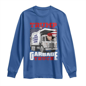 Trump 2024 Long Sleeve Shirt Trump Garbage Truck TS09 Royal Blue Print Your Wear