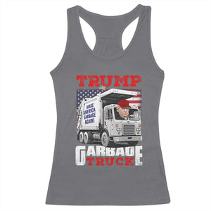 Trump 2024 Racerback Tank Top Trump Garbage Truck TS09 Charcoal Print Your Wear