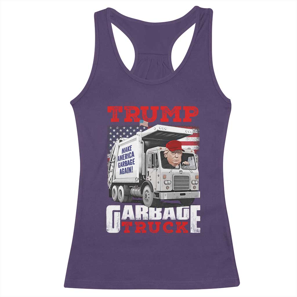 Trump 2024 Racerback Tank Top Trump Garbage Truck TS09 Purple Print Your Wear