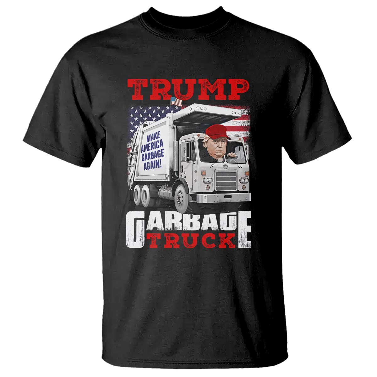 Trump 2024 T Shirt Trump Garbage Truck TS09 Black Print Your Wear