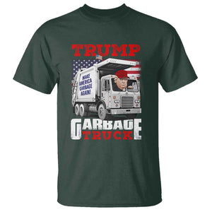 Trump 2024 T Shirt Trump Garbage Truck TS09 Dark Forest Green Print Your Wear