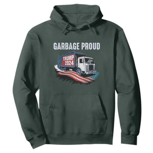 Trump 2024 Hoodie Garbage Proud Trump Garbage Truck TS09 Dark Forest Green Print Your Wear