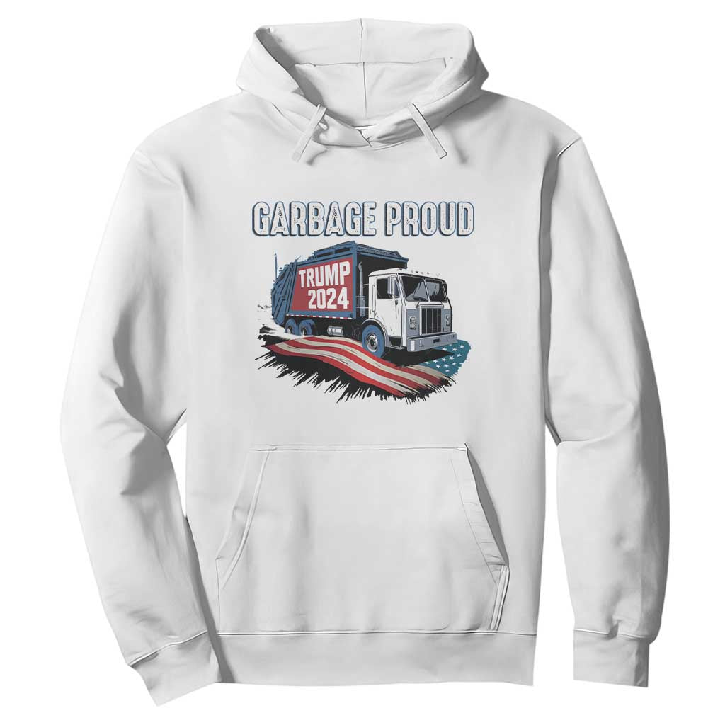 Trump 2024 Hoodie Garbage Proud Trump Garbage Truck TS09 White Print Your Wear
