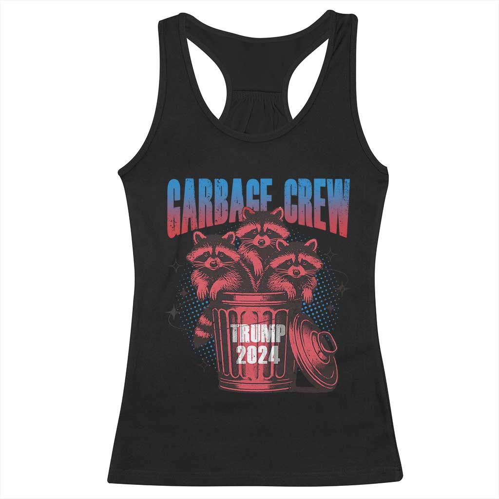 Trump 2024 Racerback Tank Top Garbage Crew Raccoon Trump Supporters TS09 Black Print Your Wear