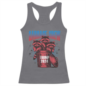 Trump 2024 Racerback Tank Top Garbage Crew Raccoon Trump Supporters TS09 Charcoal Print Your Wear