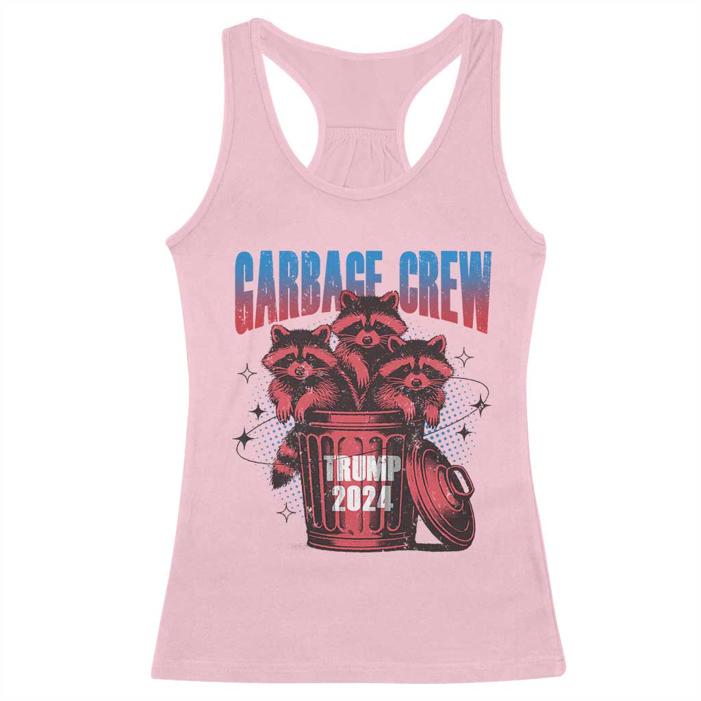 Trump 2024 Racerback Tank Top Garbage Crew Raccoon Trump Supporters TS09 Light Pink Print Your Wear