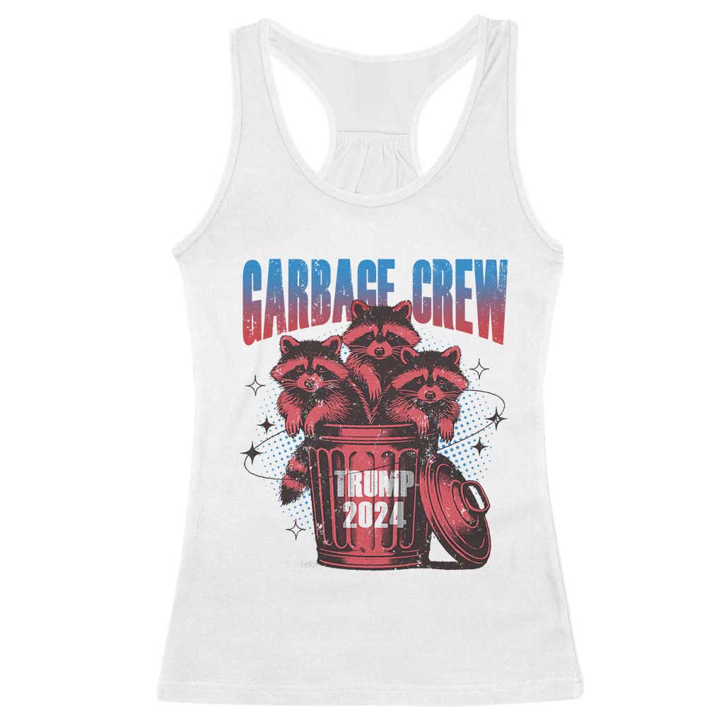Trump 2024 Racerback Tank Top Garbage Crew Raccoon Trump Supporters TS09 White Print Your Wear