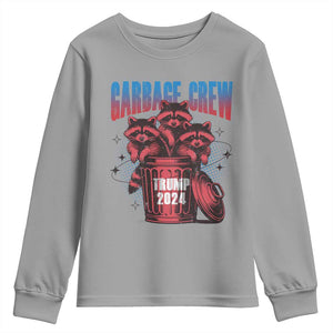 Trump 2024 Youth Sweatshirt Garbage Crew Raccoon Trump Supporters TS09 Sport Gray Print Your Wear